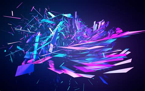 Purple, blue, and pink broken glass illustration HD wallpaper ...