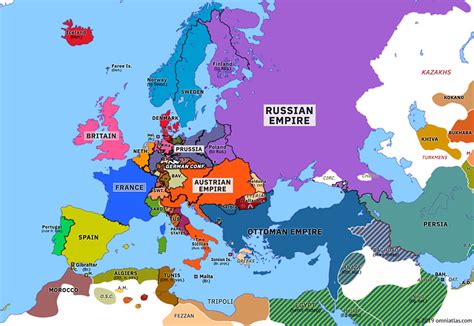 Greek War of Independence | Historical Atlas of Europe (22 April 1821) | Omniatlas