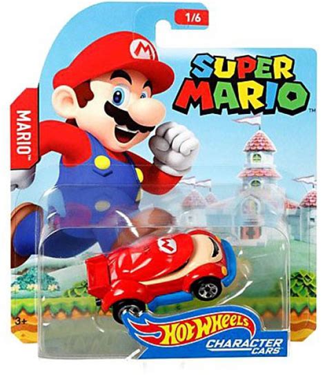 Hot Wheels Super Mario Character Cars Mario 164 Diecast Car Mattel Toys ...