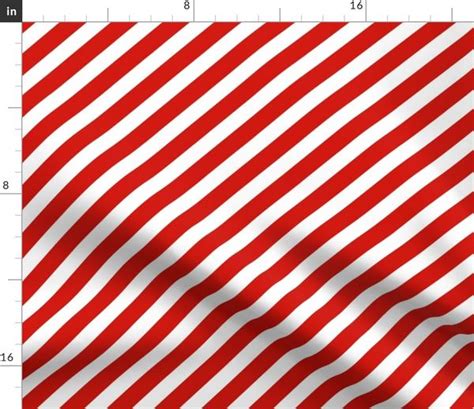 red and white candy stripes red diagonal - Spoonflower