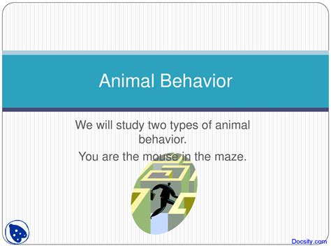 Animal Behavior - Animal Science - Lecture Slides - Docsity