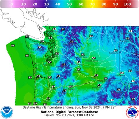 NOAA Graphical Forecast for Washington