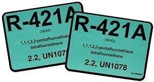 Amazon.com : (2) Labels - R-421A / R421A Refrigerant Labels # 04421 Color Coded Refrigerant ID ...