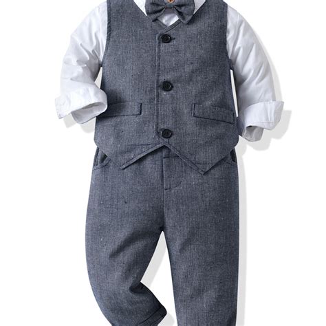 Baby Boys Gentleman Outfit Formal Suit Long Sleeve Clothes Set | Save ...