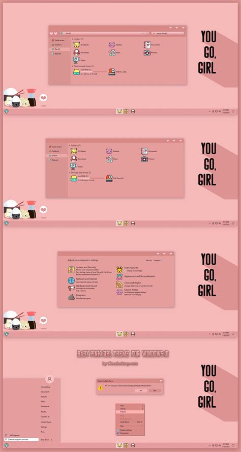 Baby Pink Girl Theme For Windows 10 - Cleodesktop