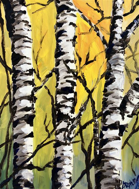 Birch Trees by Steph Moraca | Birch trees painting, Tree painting, Birch tree
