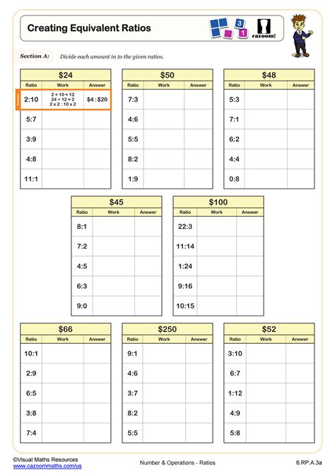 Creating Equivalent Ratios (B) Worksheet | 6th Grade PDF Worksheets