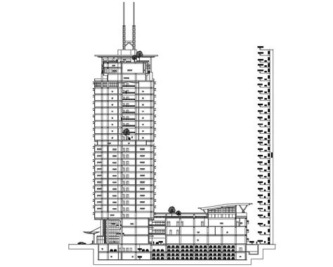 High Rise Building Section Drawing AutoCAD File - Cadbull