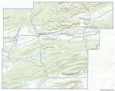 Topographic map of Latimer County, Oklahoma Topographic Map, Oklahoma ...