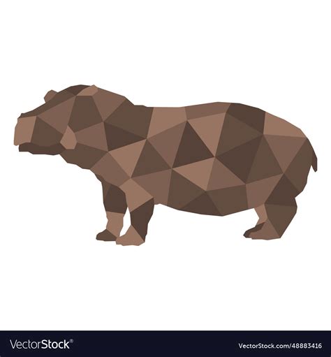 Hippopotamus animal polygonal Royalty Free Vector Image