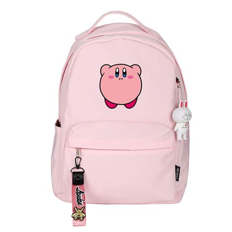 Kirby Women Cute Back Pack Kawaii Bookbag Pink Shoulder Bags Girls School Bags Nylon Waterproof ...