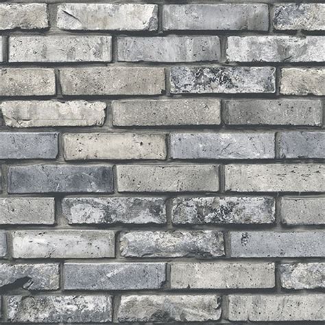 TRD23288 | Painted Grey Brick Wallpaper | Wallpaper Boulevard