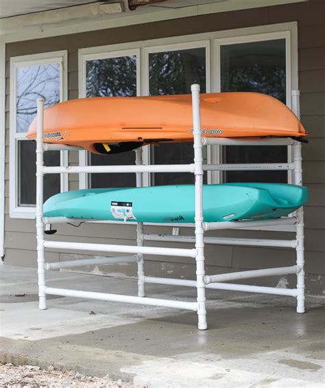 How to Build a Kayak Rack out of PVC - Savvy Apron