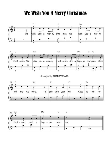 We Wish You A Merry Christmas Piano Sheet Music