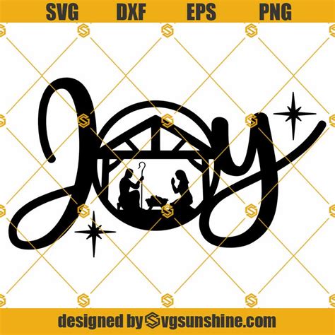 Joy Nativity Scene SVG, Joy Christmas SVG, Nativity SVG