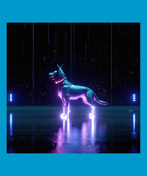 The Neon Dog, A Retro Futuristic Portrai Digital Art by Cosmic ...