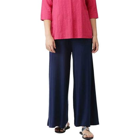 Buy GO COLORS Women Blue Solid 100% Cotton Palazzos Online at Best Prices in India - JioMart.