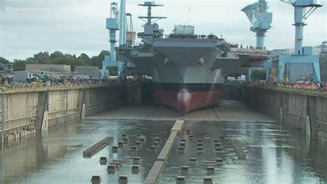 Future USS John F. Kennedy aircraft carrier gets ready to leave dry ...