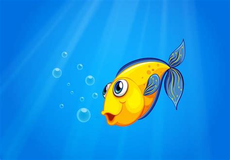 A yellow fish swimming under the sea 520993 Vector Art at Vecteezy