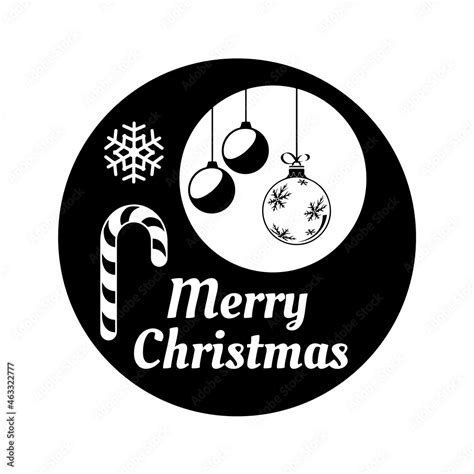 Merry Christmas Tree Santa Logo Jolly Happy Holidays #3 Line Art Silhouette Design Element Art ...