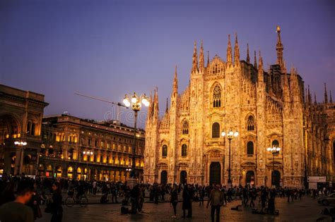 The Duomo Cathedral at Night Editorial Photo - Image of italian ...