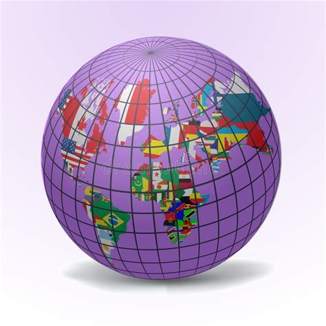 Flags Globe with World Map stock vector. Illustration of patriotism ...