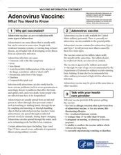 Adenovirus Vaccine Information Statement