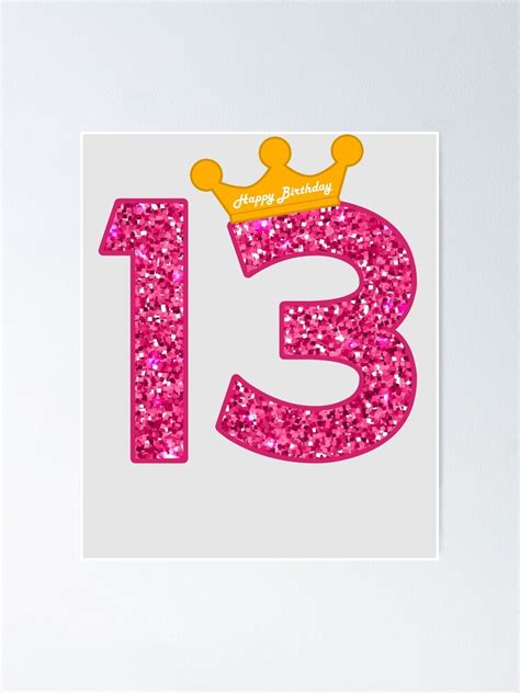 "Happy Birthday Art, Girls 13th Party 13 Years Old Bday" Poster for ...