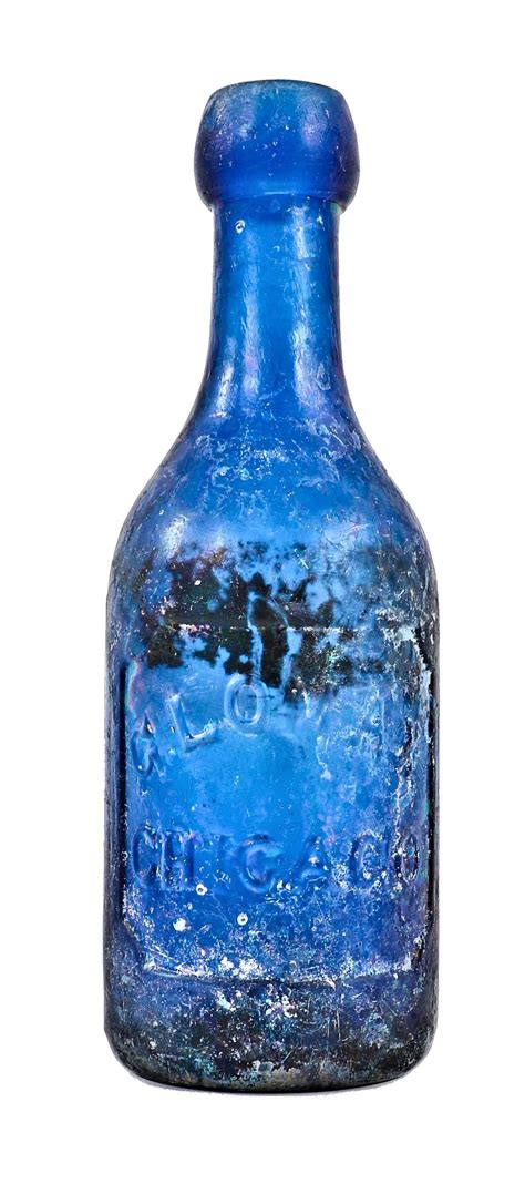 single all original and intact american antique mid-nineteenth century vibrant deep cobalt blue ...