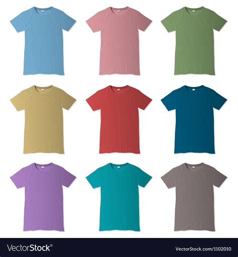 T shirt design templates in various colors Vector Image