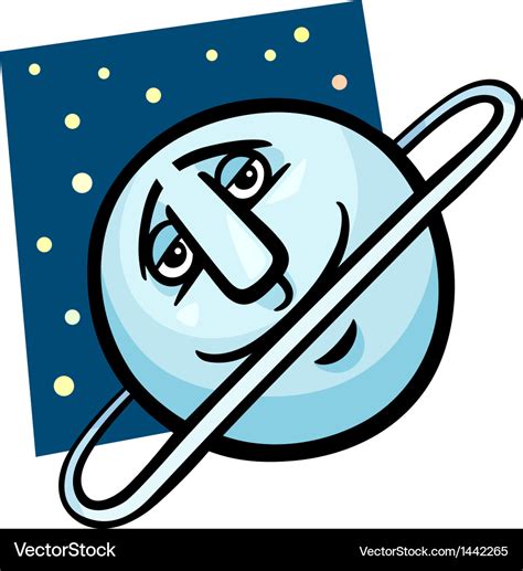 Funny uranus planet cartoon Royalty Free Vector Image