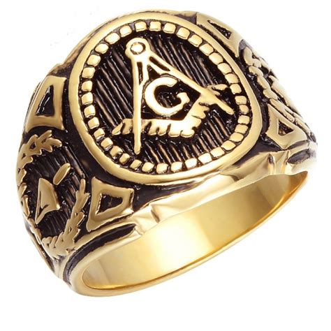 Deep Engraved Masonic Symbol Ring Freemason Gold Masonic Ring Jewelry Supplier-champiohip rings ...