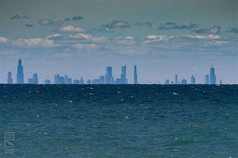 Illinois + Indiana border (middle of Lake Michigan) - View of Chicago ...