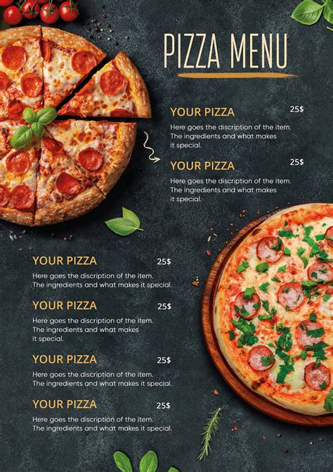 Pizza Menu Templates