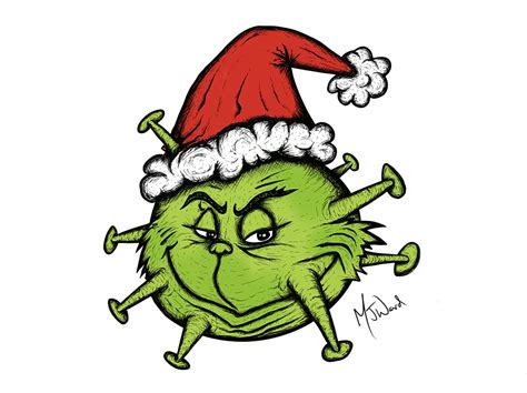 Christmas Doodles | The COVID-Grinch, Snowman in a face mask