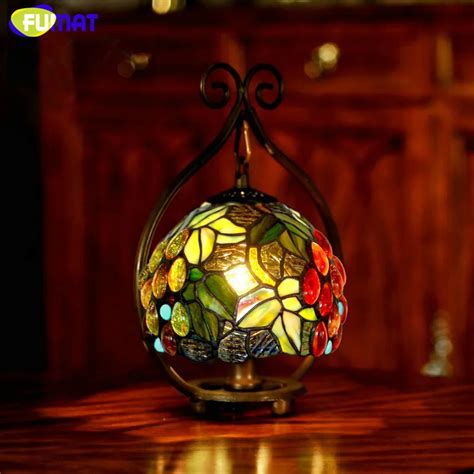 Aliexpress.com : Buy FUMAT Stained Glass Lamp Bedside Small Table Lamp Rose Grape Glass Art ...