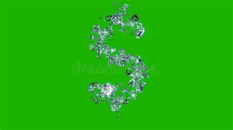 Lighting Clear Diamonds Font - Dollar - Peso Sign on Chroma Key Screen, Isolated - Object 3D ...