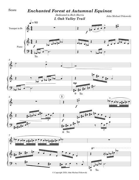 Enchanted Forest at Autumnal Equinox Sheet Music | John Michael Pekowski | Trumpet and Piano