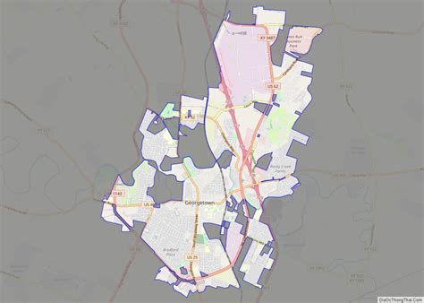 Map of Georgetown city, Kentucky