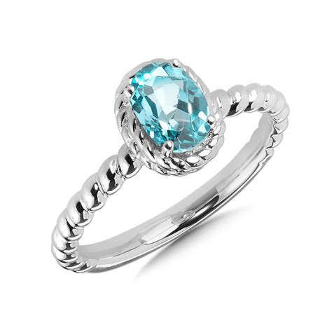 Aquamarine Ring in Sterling Silver – Dunbar Jewelers