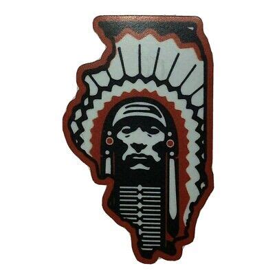 Chief Illiniwek Logo in State of Illinois Outline Fighting Illini ...