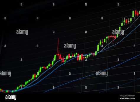 Growing up stock market graph. Candle stick chart display increasing ...