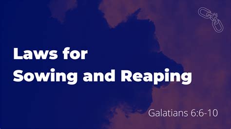 Laws for Sowing and Reaping (Galatians 6:6-10) | Calvary Ventura