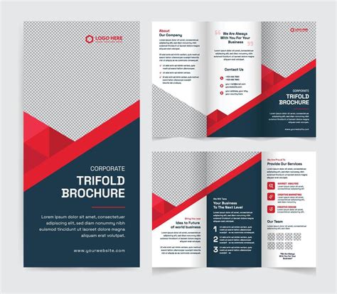 Corporate trifold brochure template. Modern, Creative, and Professional tri-fold brochure vector ...