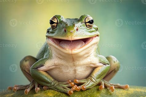 Smiling frog laughing, animal closeup illustration 23937957 Stock Photo ...