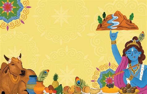 Hand Drawn Govardhan Puja Festivity Background 12658048 Vector Art at Vecteezy