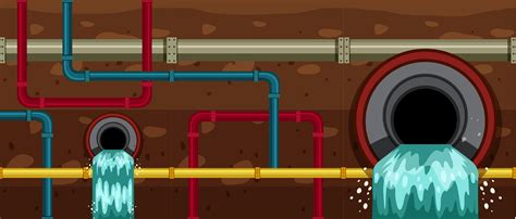 City Underground Pipe Drain Systems 373715 Vector Art at Vecteezy