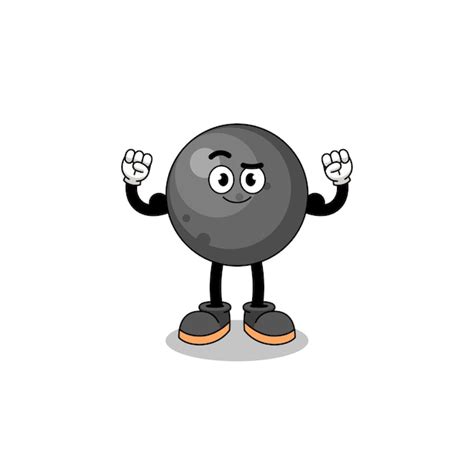 Premium Vector | Mascot cartoon of cannon ball posing with muscle