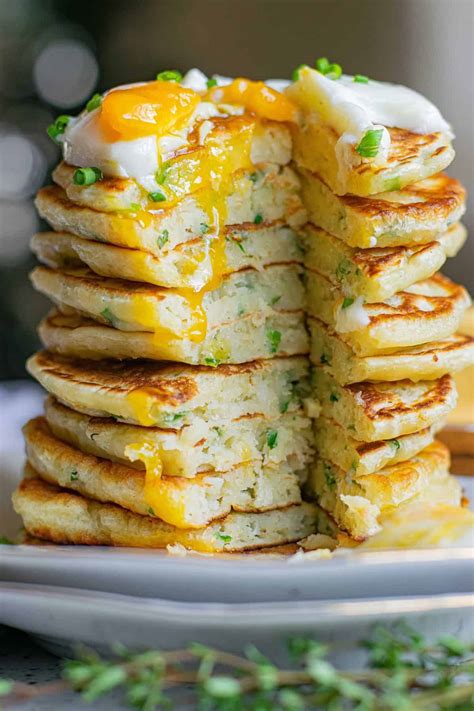 Savory Pancakes with Parmesan and Herbs • Pancake Recipes