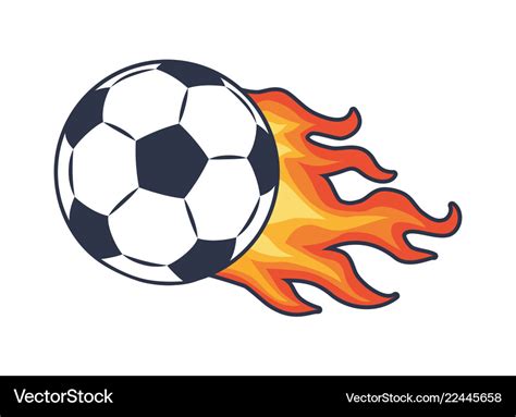 Soccer ball and fire trace Royalty Free Vector Image